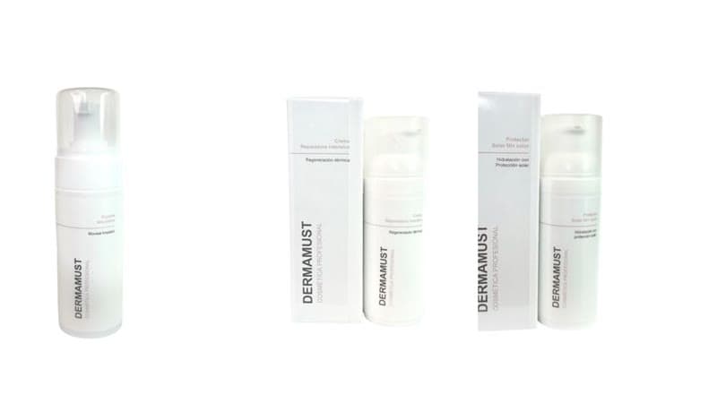 Pack Post Tratamiento Esencial DERMAMUST con solar con color (10 % dto.) Pack 3 productos